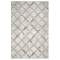 thumbnail image 1 of Amirah Cream Striped Polyester Area Rugs for Living Room Jacquard Textured Modern Rugs Soft Geometric Rug for Bedroom Mid Century Washable Rug Non-Slip Bohemian Perfect for Dining Room Office, 1 of 4