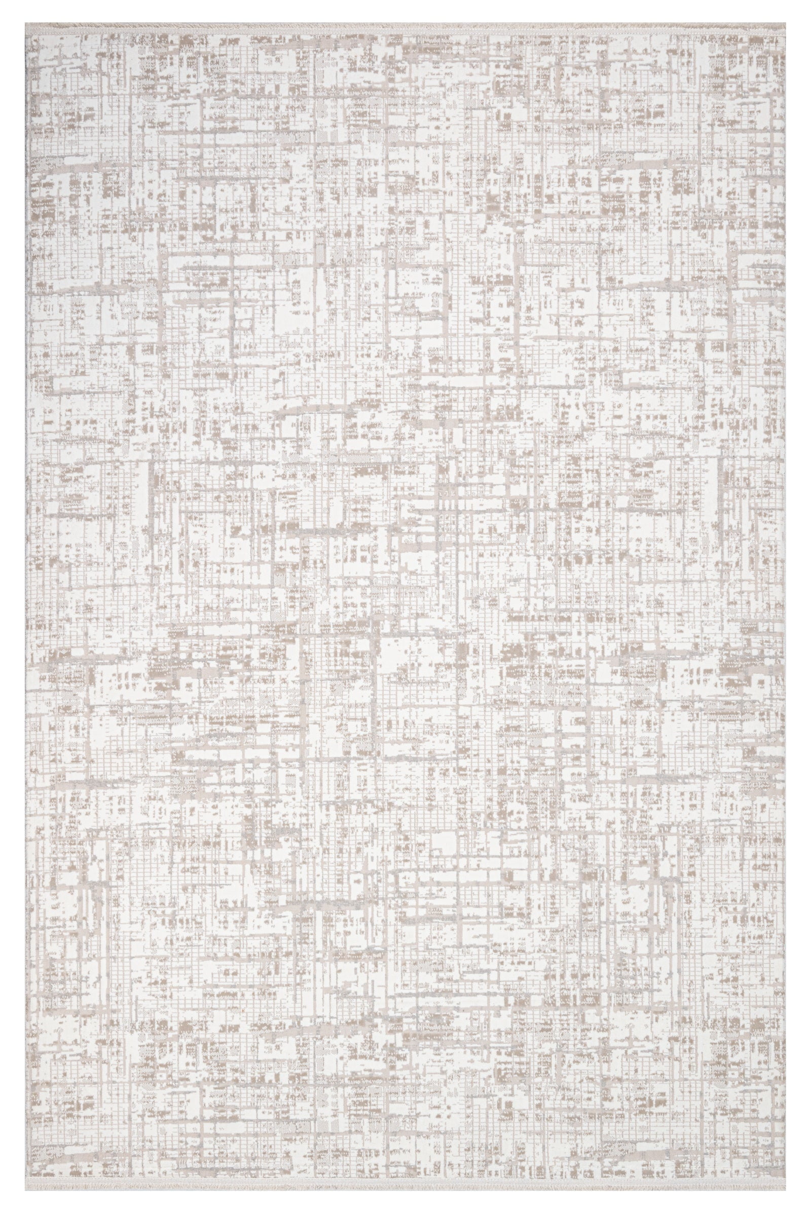 Amirah Cream Striped Polyester Area Rugs for Living Room Jacquard ...