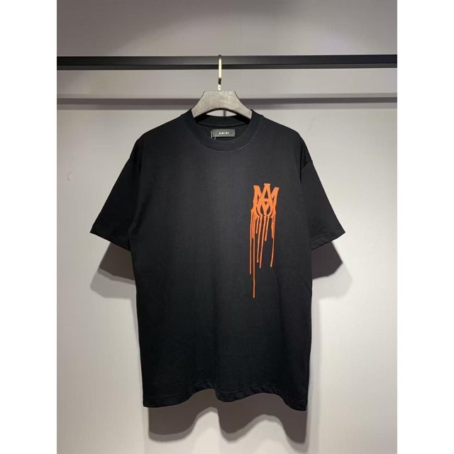 Amiri Shirts Amiri Men is Black Short Sleeve Color BlackOrange Size Xl