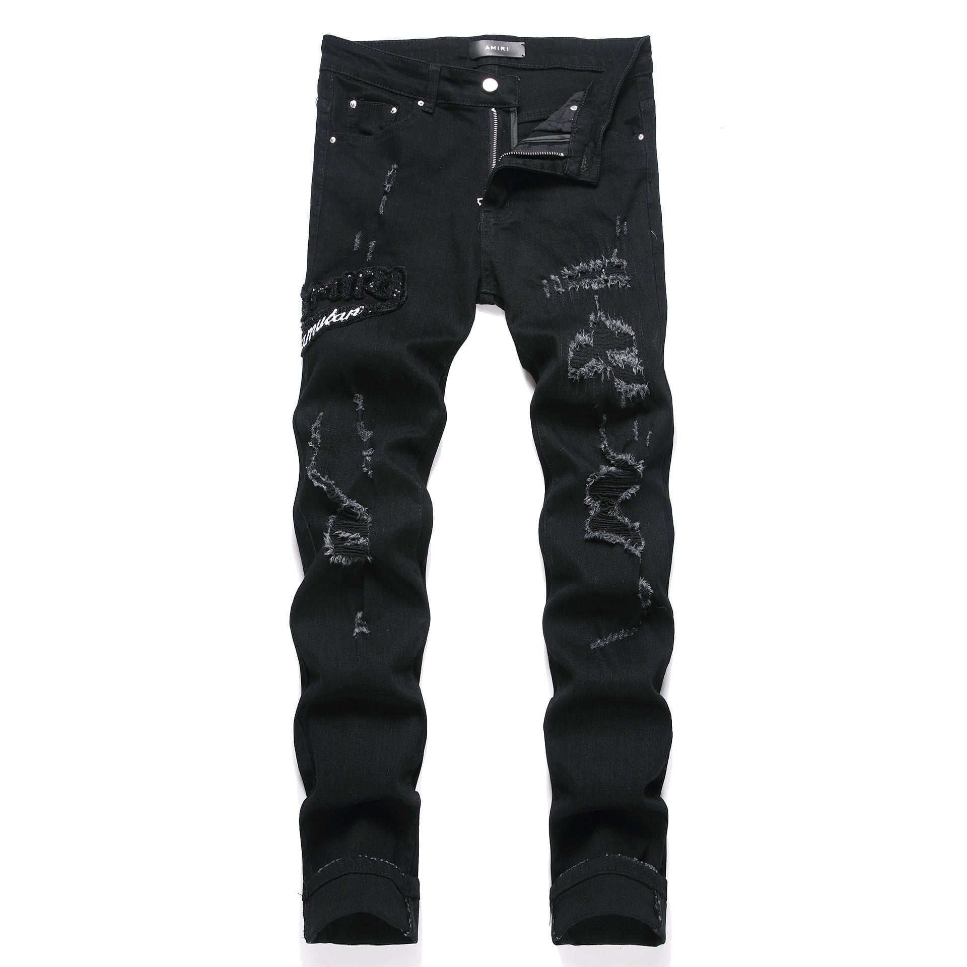 Amiri men's jeans casual comfort holes fashionable straight skinny slim