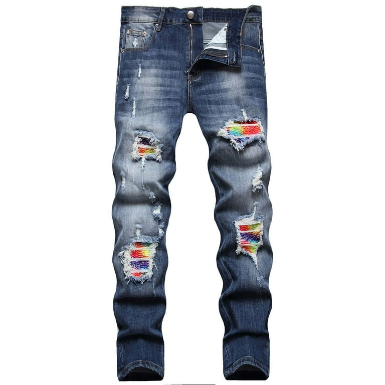 Amiri men's jeans casual comfort ripped holes denimjean Amiri men's jeans casual comfort ripped holes denimjean