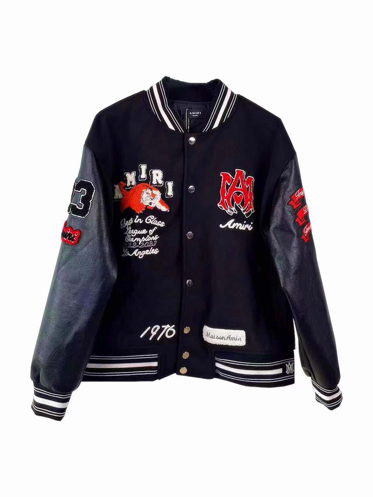 Amiri men s varsity jacket vintage tiger print jacket oversized baseball bomber jackets unisex streetwear coats Walmart
