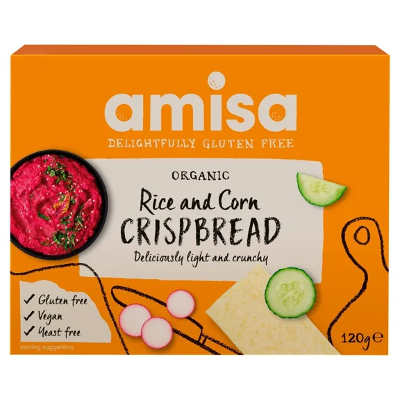 Amisa Organic Gluten Free Rice & Corn Crispbread - 150g - british crispbread