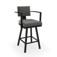 thumbnail image 1 of Amisco Akers 26 In. Swivel Counter Stool - Grey Polyester / Black Metal, 1 of 6