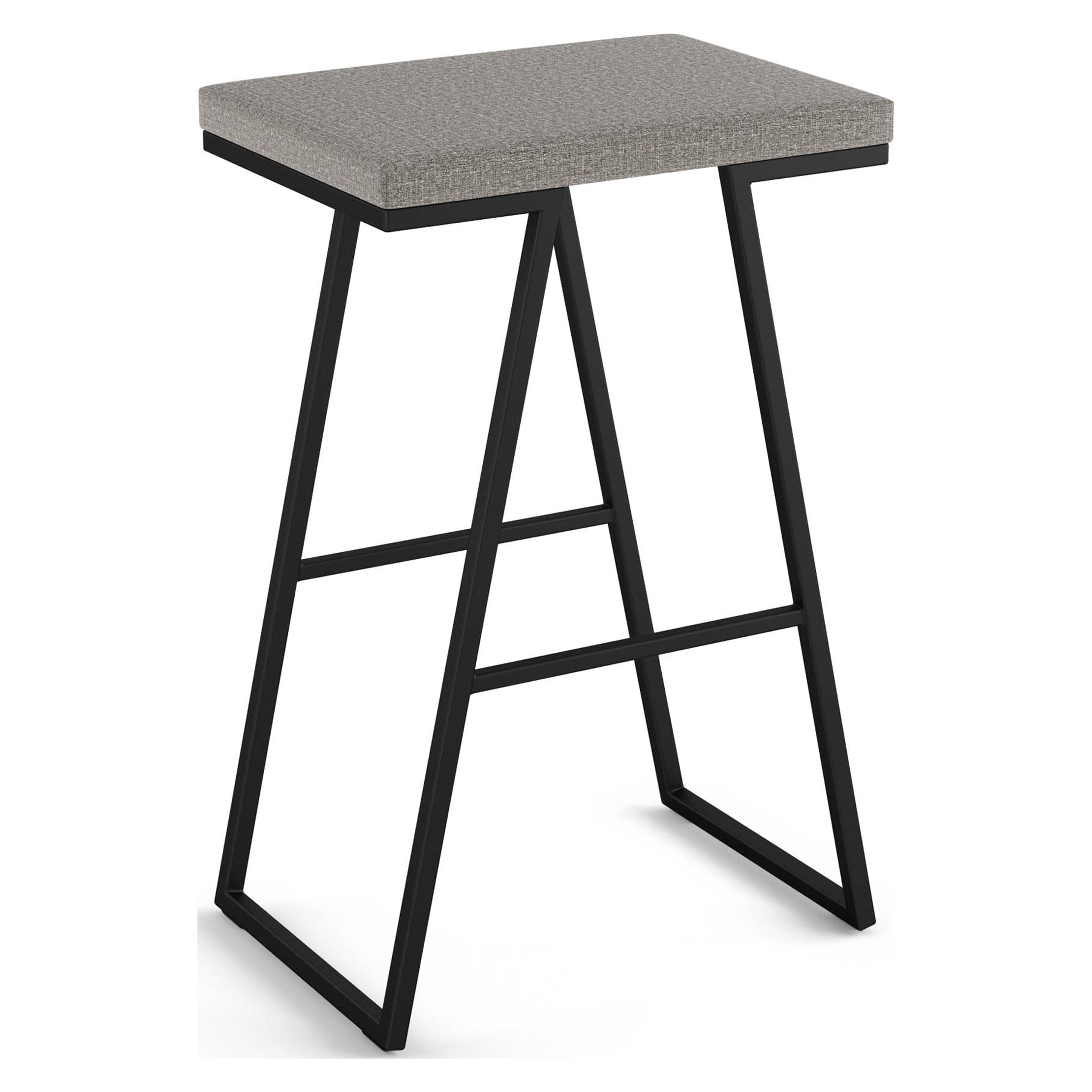 Amisco Axis 30 In. Bar Stool - Silver Grey Polyester / Black Metal ...