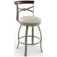 thumbnail image 1 of Amisco Bourbon 26 In. Swivel Counter Stool - Cream Faux Leather / Grey Metal, 1 of 2