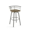 thumbnail image 1 of Amisco Brisk 30 In. Swivel Bar Stool - Beige Distressed Wood / Metallic Grey Metal, 1 of 3