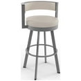 thumbnail image 1 of Amisco Browser 26 In. Swivel Counter Stool - Cream Faux Leather / Metallic Grey Metal, 1 of 10