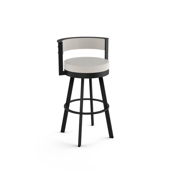 Amisco Browser 26 In. Swivel Counter Stool - Light Grey Polyester / Black Metal