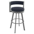 Amisco Browser 26 In. Swivel Counter Stool Navy Blue Faux Leather