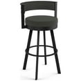 thumbnail image 1 of Amisco Browser 30 In. Swivel Bar Stool - Charcoal Grey Polyester / Black Metal, 1 of 9