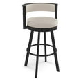 thumbnail image 1 of Amisco Browser 30 In. Swivel Bar Stool - Cream Faux Leather / Dark Brown Metal, 1 of 9