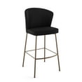 thumbnail image 1 of Amisco Camilla 26 In. Counter Stool - Charcoal Grey Bouclé Polyester / Bronze Metal, 1 of 9