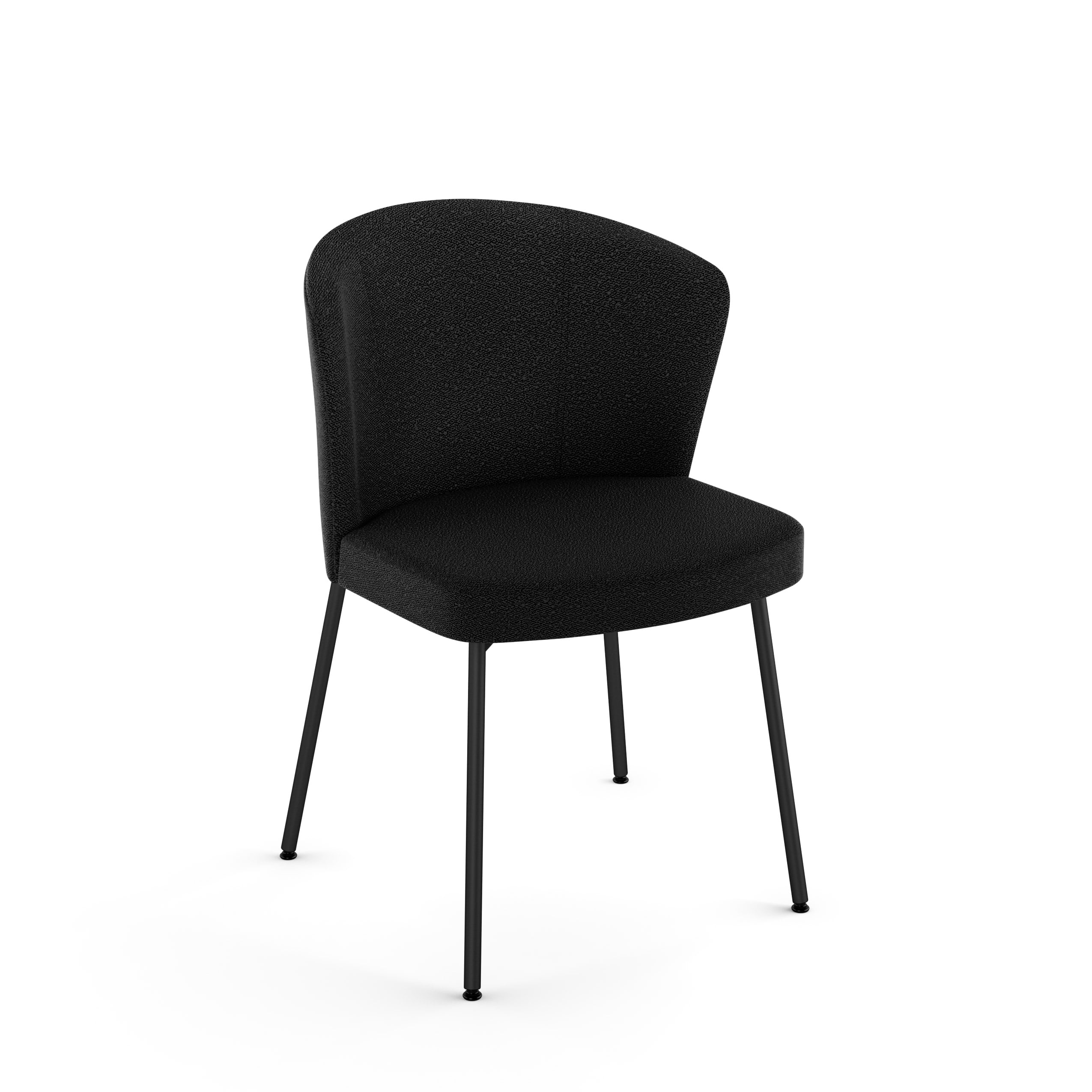 Amisco Camilla Dining Chair Charcoal Grey Boucl Polyester Black Metal