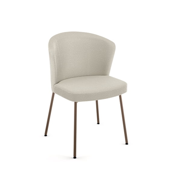Amisco Camilla Dining Chair - Cream Bouclé Polyester / Bronze Metal