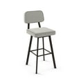 thumbnail image 1 of Amisco Clarkson 26 In. Swivel Counter Stool - Pale Grey Beige Polyester / Dark Brown Metal, 1 of 7