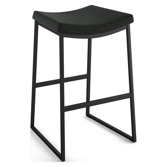 Amisco David 26 In. Counter Stool - Black Polyester / Black Metal