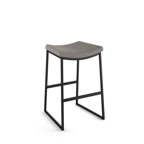 Amisco David 26 In. Counter Stool - Silver Grey Polyester / Black Metal