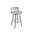 thumbnail image 1 of Amisco Derek 26 In. Swivel Counter Stool - Light Grey Polyurethane / Metallic Grey Metal, 1 of 9