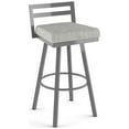 thumbnail image 1 of Amisco Derek 30 In. Swivel Bar Stool - Grey & White Woven Fabric / Metallic Grey Metal, 1 of 9