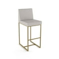 thumbnail image 1 of Amisco Derry 26 In. Counter Stool - Light Grey Polyester / Golden Metal, 1 of 9
