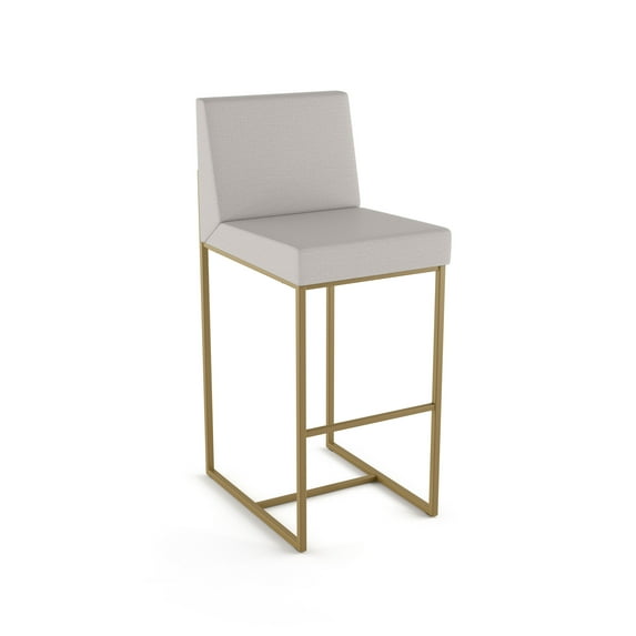 Amisco Derry 26 In. Counter Stool - Light Grey Polyester / Golden Metal