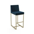 thumbnail image 1 of Amisco Derry 30 In. Bar Stool - Dark Blue Velvet / Golden Metal, 1 of 9