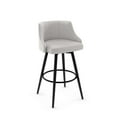 thumbnail image 1 of Amisco Duncan 26 In. Swivel Counter Stool - Pale Grey Beige Polyester / Black Metal, 1 of 7