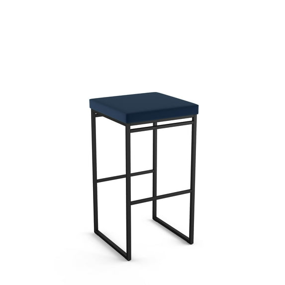 Amisco Easy 26 In. Counter Stool - Blue Polyurethane / Black Metal