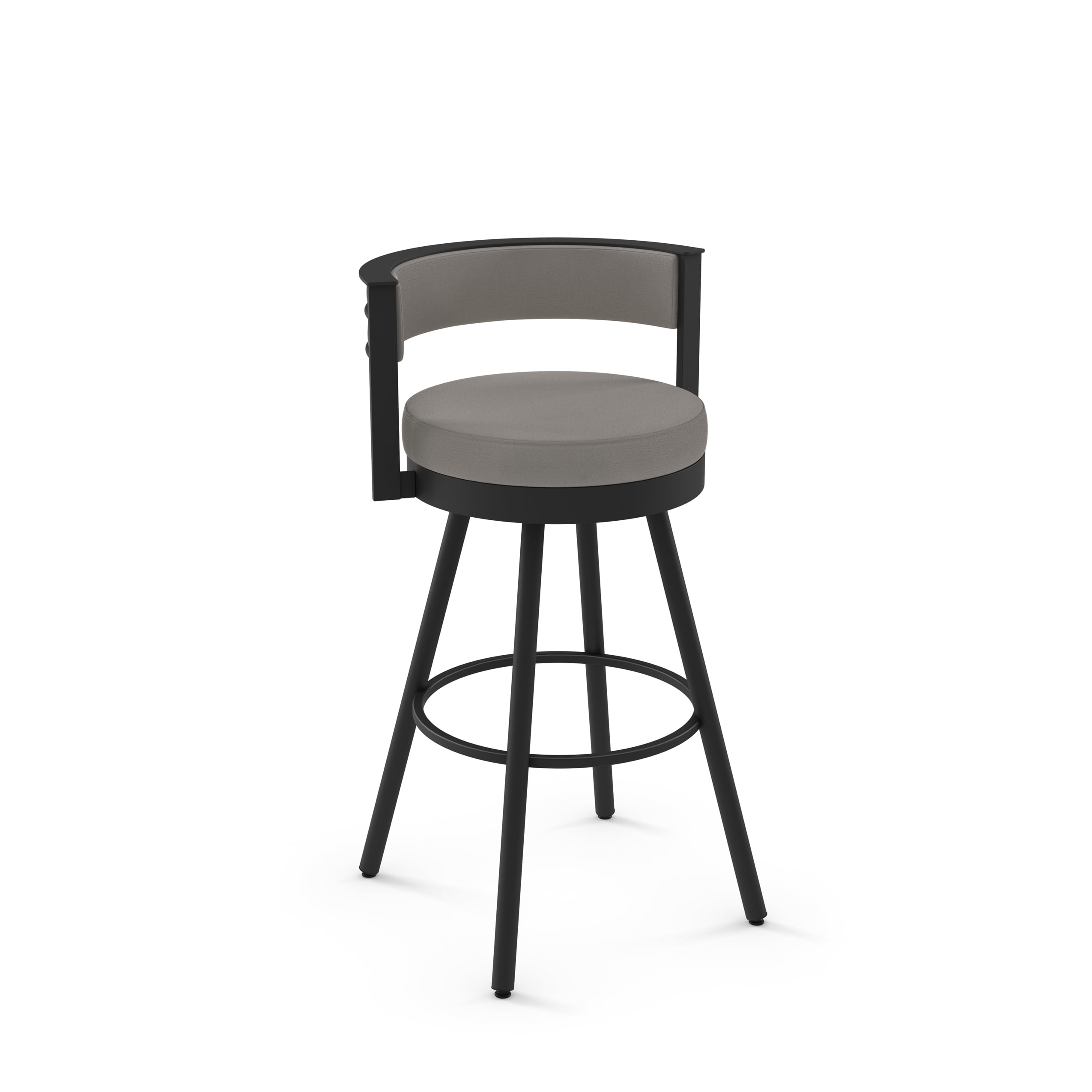 Eller 33.5" Modern Swivel Counter Stool in Taupe Grey Faux Leather