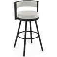 thumbnail image 1 of Amisco Eller 30 In. Swivel Bar Stool - Off White Faux Leather / Black Metal, 1 of 6