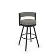 thumbnail image 1 of Amisco Eller 30 In. Swivel Bar Stool - Taupe Grey Faux Leather / Black Metal, 1 of 6
