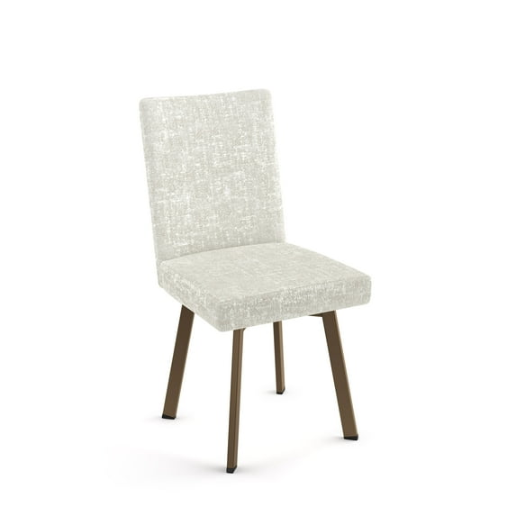 Amisco Elmira Dining Chair - Sheep White and Cream Chenille Fabric / Bronze Metal