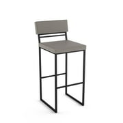 Amisco Everly 30 In. Bar Stool - Silver Grey Polyester / Black Metal