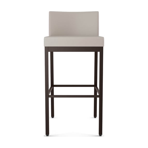 Amisco Fairfield 26" Counter Stool - Cream Faux Leather/Dark Brown Metal