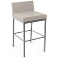 thumbnail image 1 of Amisco Fairfield Plus 30 In. Bar Stool - Cream Faux Leather / Metallic Grey Metal, 1 of 6