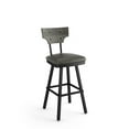 thumbnail image 1 of Amisco Gustavson 26 In. Counter Stool - Grey Faux Leather / Black Metal / Grey Wood, 1 of 7