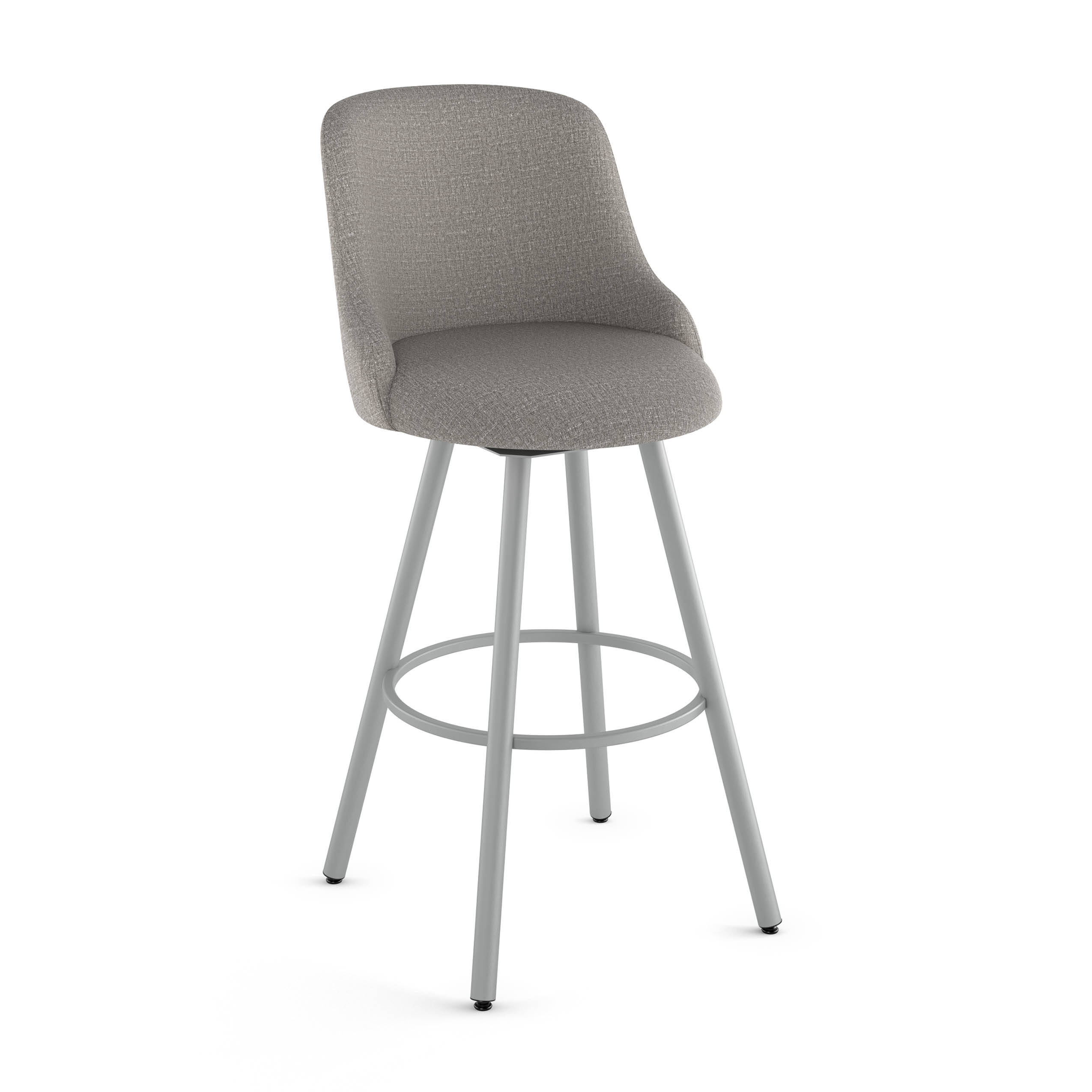 Amisco Kelsea 30 In. Swivel Bar Stool Silver Grey Polyester / Shiny