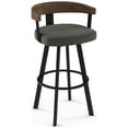 thumbnail image 1 of Amisco Lars 30 In. Bar Stool - Charcoal Grey Polyester / Black Metal / Brown Wood, 1 of 10