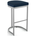 thumbnail image 1 of Amisco Lester 26 In. Counter Stool - Blue Polyurethane / Shiny Grey Metal, 1 of 9