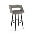thumbnail image 1 of Amisco Marvin 26 In. Swivel Counter Stool - Silver Grey Polyester / Black Metal, 1 of 2