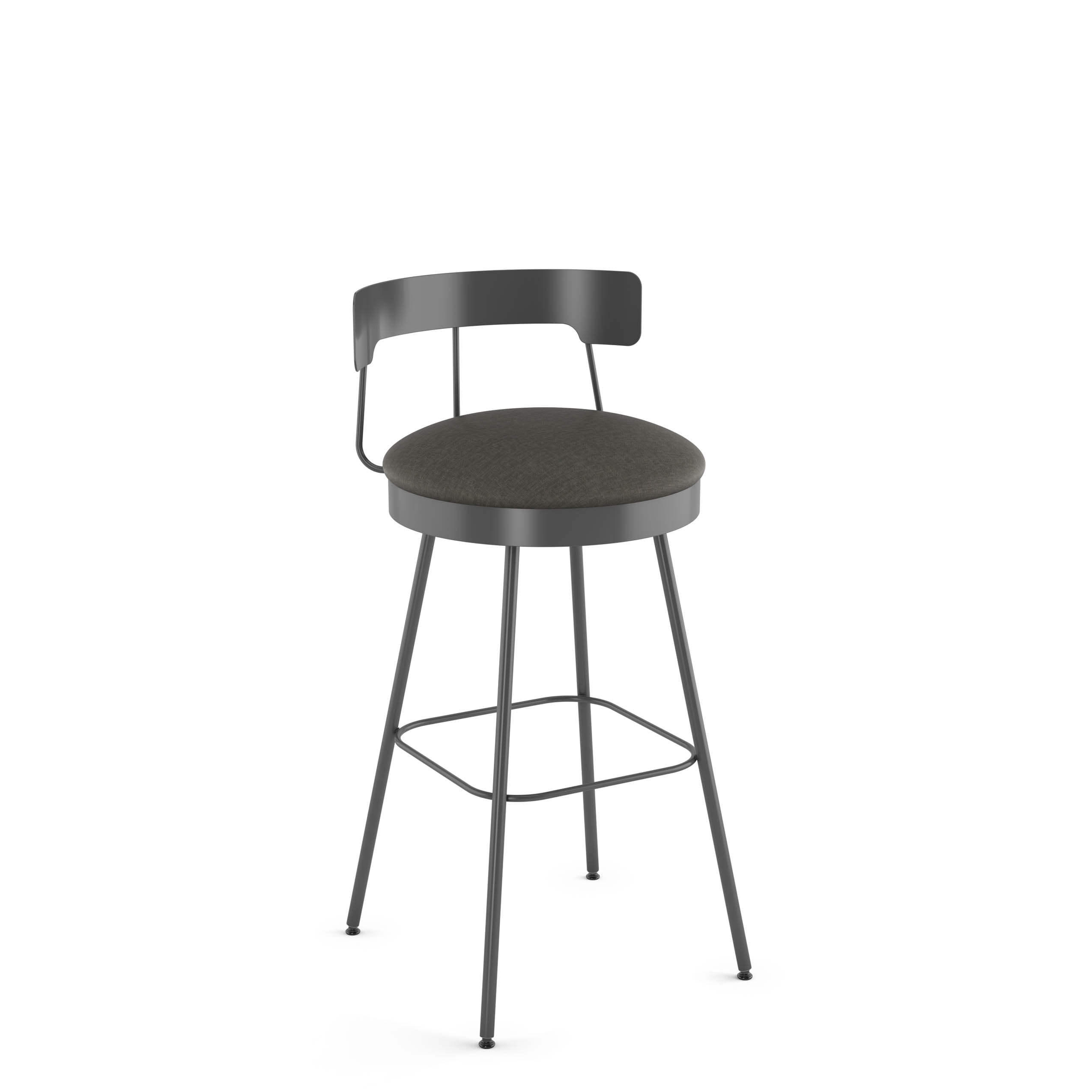 Amisco Monza 26 In. Swivel Counter Stool Dark Grey Polyurethane