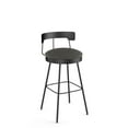 thumbnail image 1 of Amisco Monza 30 In. Swivel Bar Stool - Dark Grey Polyurethane / Black Metal, 1 of 9