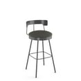 thumbnail image 1 of Amisco Monza 30 In. Swivel Bar Stool - Dark Grey Polyurethane / Dark Grey Metal, 1 of 9