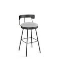 thumbnail image 1 of Amisco Monza 30 In. Swivel Bar Stool - Grey White Polyester / Black Metal, 1 of 9