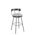 thumbnail image 1 of Amisco Monza 30 In. Swivel Bar Stool - Grey White Polyester / Dark Grey Metal, 1 of 9