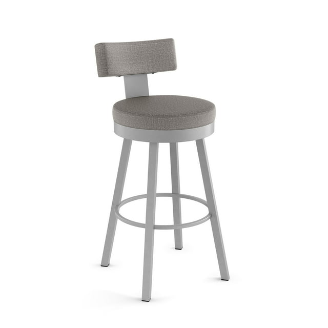 Amisco Morgan 26 In. Swivel Counter Stool - Silver Grey Polyester / Shiny Grey Metal