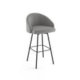 thumbnail image 1 of Amisco Nelly 26 In. Swivel Counter Stool - Grey Polyester / Black Metal, 1 of 9
