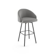 Amisco Nelly 26 In. Swivel Counter Stool - Grey Polyester / Black Metal