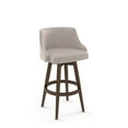 thumbnail image 1 of Amisco Nolan 30 in. Swivel Bar Stool - Cream Faux Leather / Brown Wood, 1 of 6